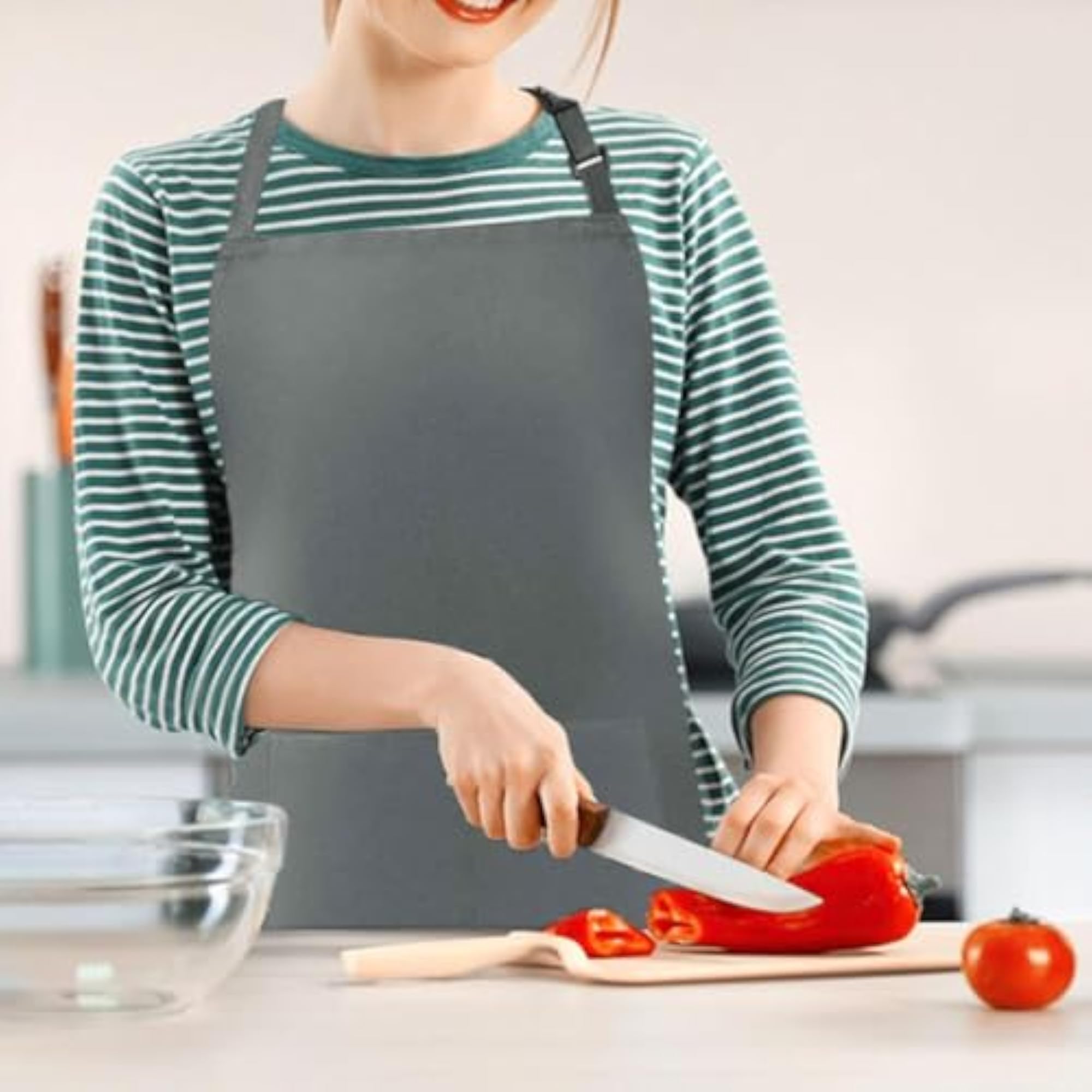 Chef Apron for Cooking, Dog Grooming Salon Gray